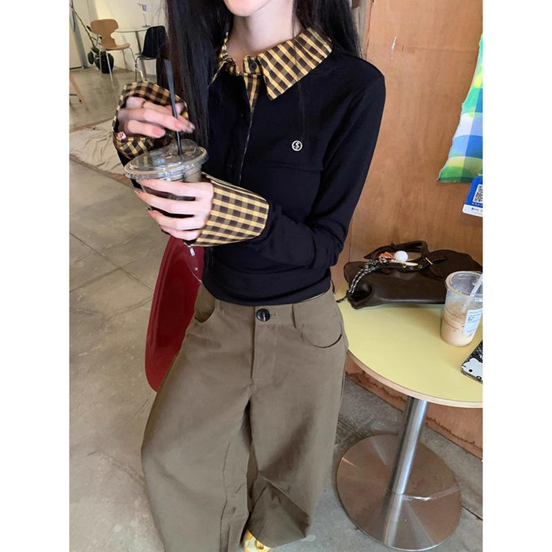 Jinliang High Elastic Ribbed Plaid Patchwork Two-Piece Long Sleeve T-Shirt Large
Jinliang High Elastic Ribbed Plaid Patchwork Two-Piece Long Sleeve T-Shirt Large