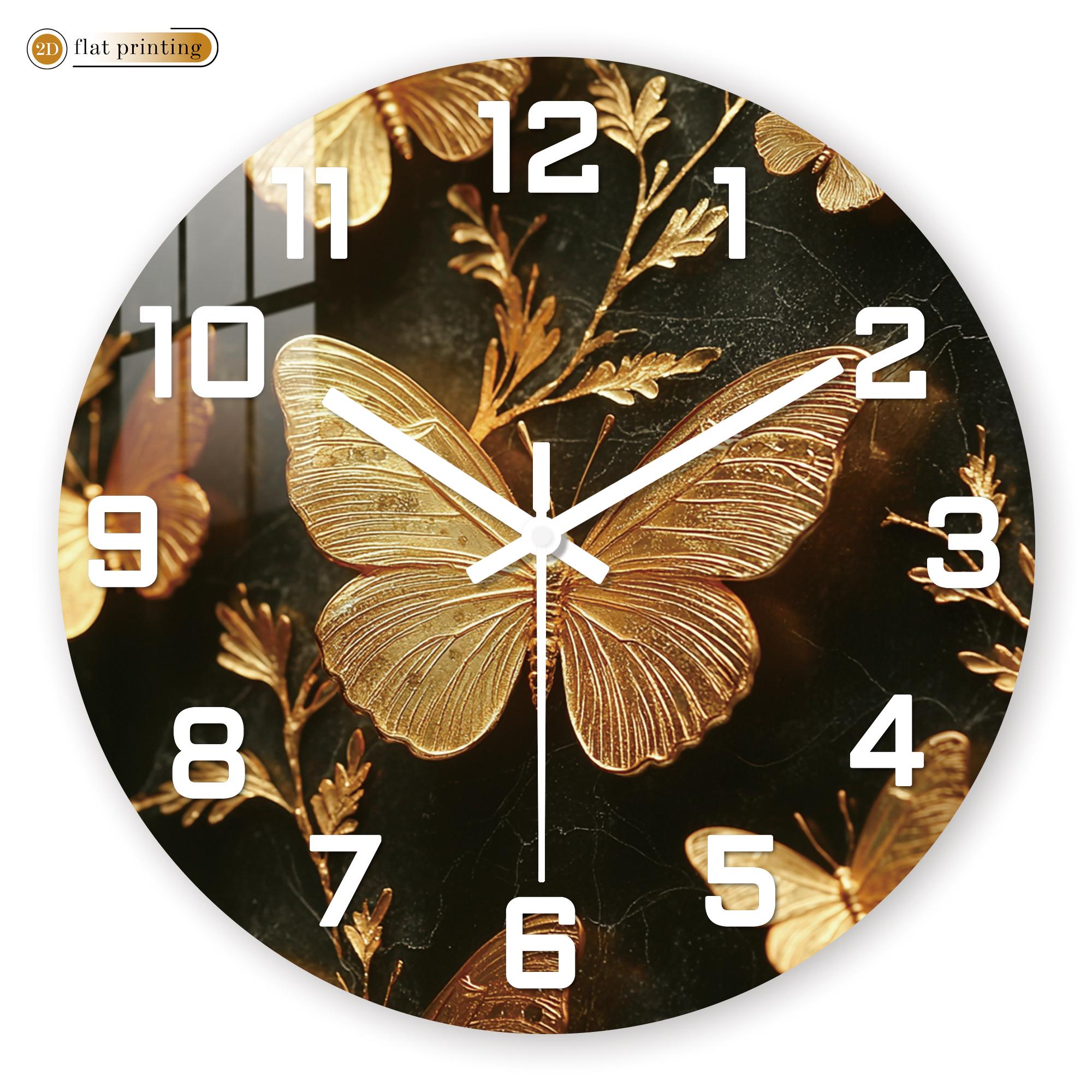 Golden Butterfly Elegance Wall Clock, Luxe Marble Background Decor, Glamorous Home or Office Timekeeper 10 inch
Golden Butterfly Elegance Wall Clock, Luxe Marble Background Decor, Glamorous Home or Office Timekeeper 10 inch