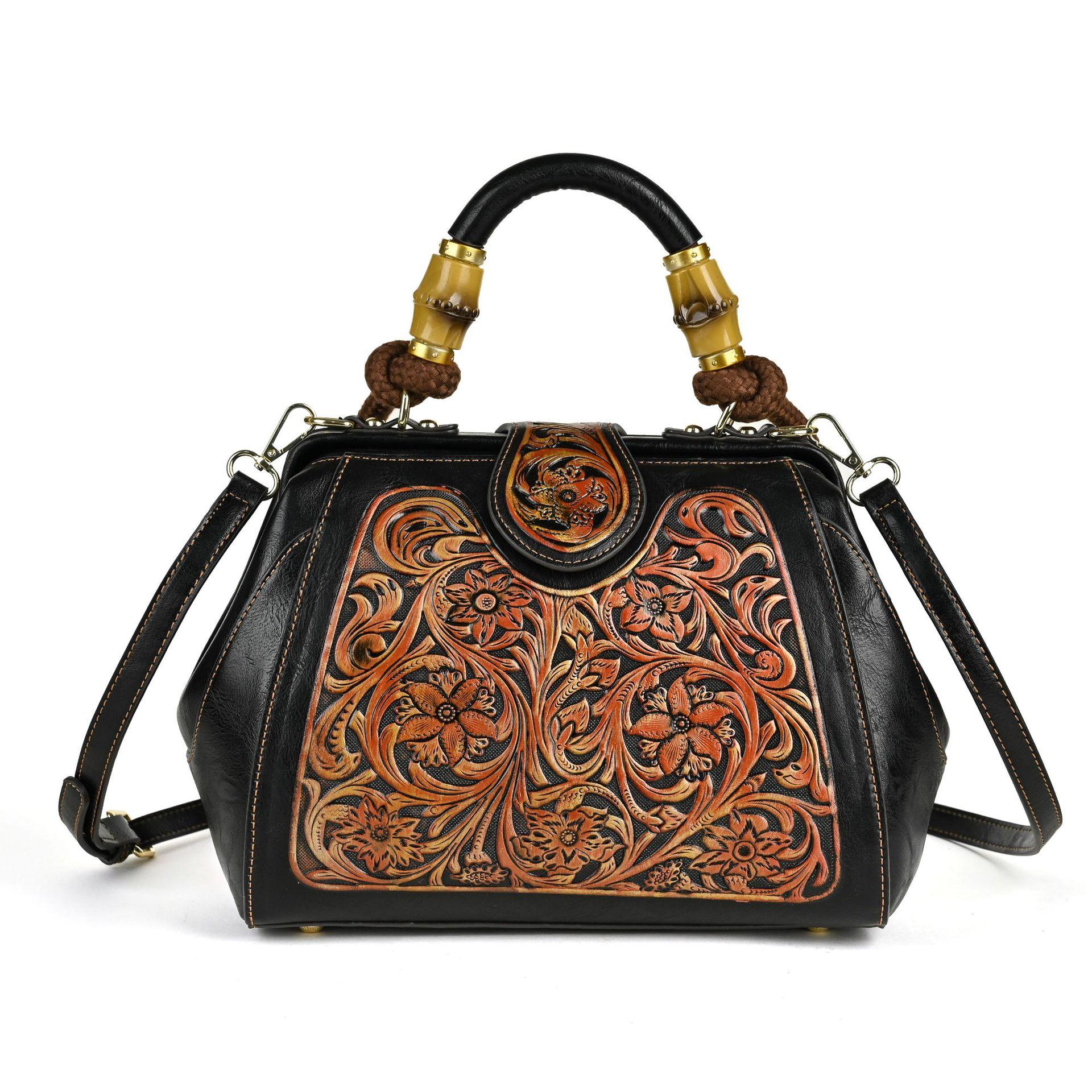 Johnature Luxury Handbag Вінтажна шкіряна різьблена жіноча сумка ручної роботи Універсальні жіночі сумки через плече та через плече чорний
Johnature Luxury Handbag Вінтажна шкіряна різьблена жіноча сумка ручної роботи Універсальні жіночі сумки через плече та через плече чорний