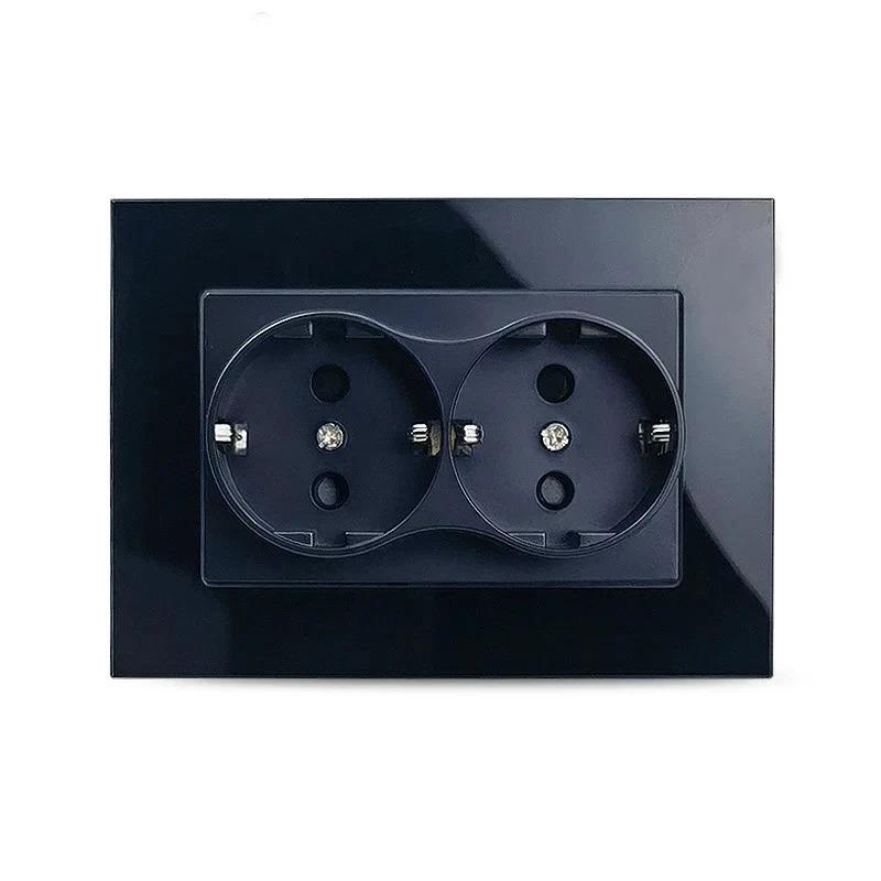 123*86MM For EU Double Wall Power Socket White Tempered Glass Panel 2 Electrical Outlets for One Hole EU
123*86MM For EU Double Wall Power Socket White Tempered Glass Panel 2 Electrical Outlets for One Hole EU