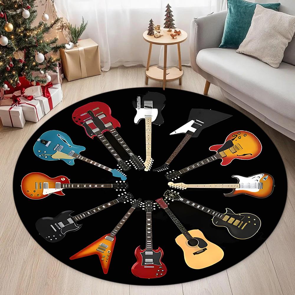 Magic Electric Guitar Round Area Rug, Music Guitar Non-Slip Rug for Bedroom Living Room Outdoor Study Playing Floor Mat Carpet 60cmx60cm
Magic Electric Guitar Round Area Rug, Music Guitar Non-Slip Rug for Bedroom Living Room Outdoor Study Playing Floor Mat Carpet 60cmx60cm