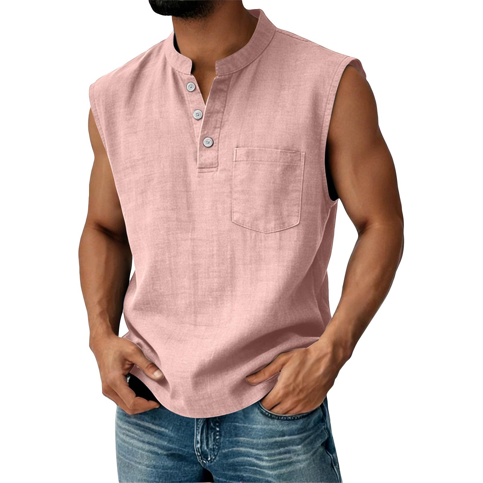 Men Sleeveless Henley Shirt Linen Casual Stand Collar Button Front Pocket Relaxed Fit Top M
Men Sleeveless Henley Shirt Linen Casual Stand Collar Button Front Pocket Relaxed Fit Top M