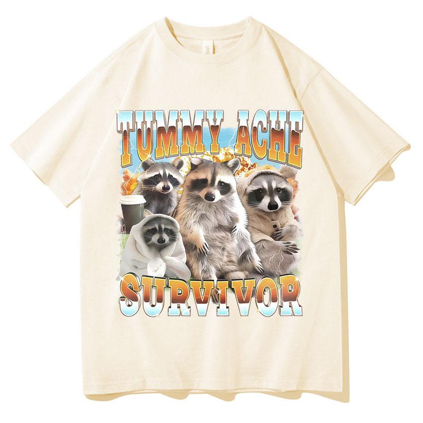 Funny Tummy Ache Survivor Raccoon Meme Tee Shirt Unisexs Women Loose O-Neck T-Shirts Fashion 90s High Quality Teenagers Cotton Tees S
Funny Tummy Ache Survivor Raccoon Meme Tee Shirt Unisexs Women Loose O-Neck T-Shirts Fashion 90s High Quality Teenagers Cotton Tees S