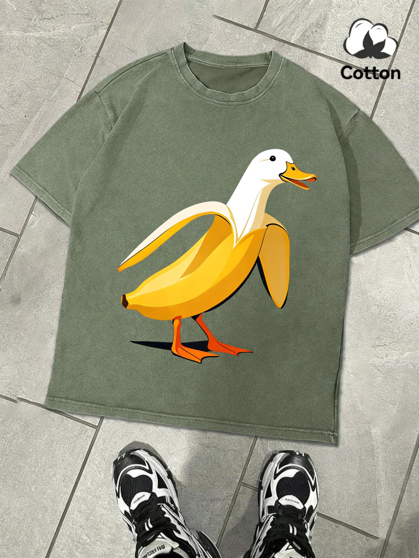 The Combination Of Banana And Duck Men Washed T Shirts Summer Soft Tee Trendy ONeck Short Sleeve Loose Man Cotton AllMatch Top S
The Combination Of Banana And Duck Men Washed T Shirts Summer Soft Tee Trendy ONeck Short Sleeve Loose Man Cotton AllMatch Top S