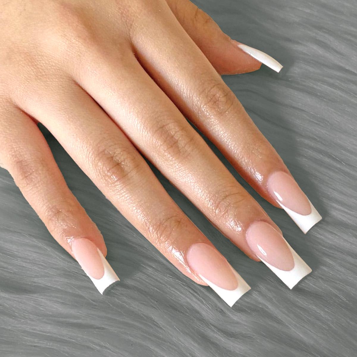 24-Piece Removable Long White French Tip Nail Plates for Autumn/Winter Large - 24 pieces
24-Piece Removable Long White French Tip Nail Plates for Autumn/Winter Large - 24 pieces