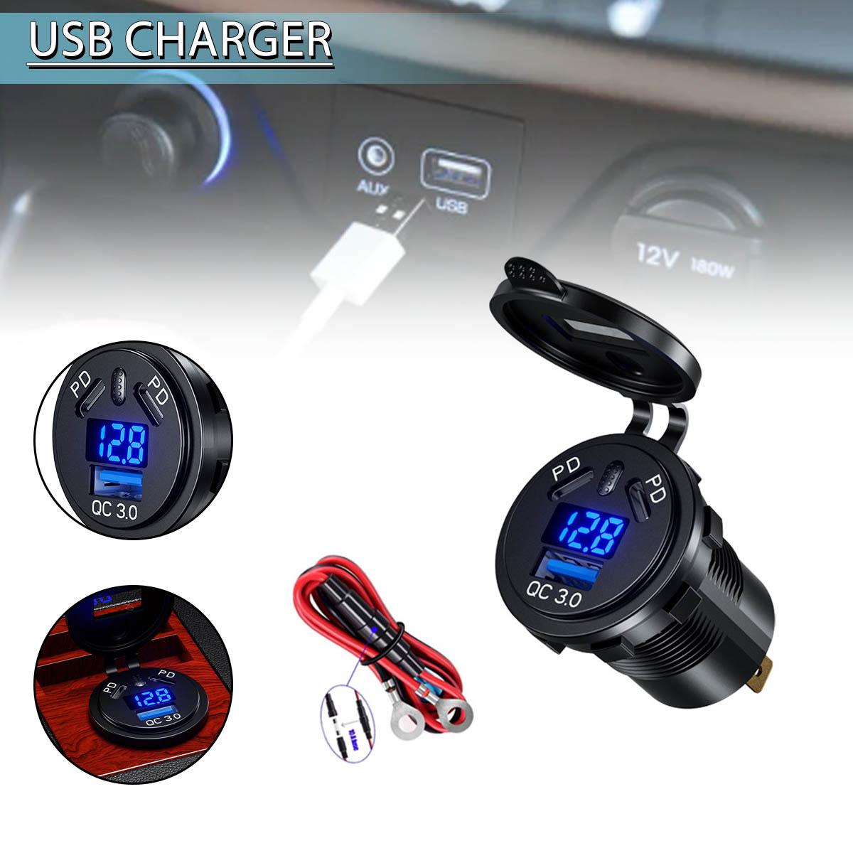Pdtoweb Dual PD + QC 3.0 USB-порт Автомобильный прикуриватель Разъем для зарядного устройства Светодиодный вольтметр
Pdtoweb Dual PD + QC 3.0 USB-порт Автомобильный прикуриватель Разъем для зарядного устройства Светодиодный вольтметр