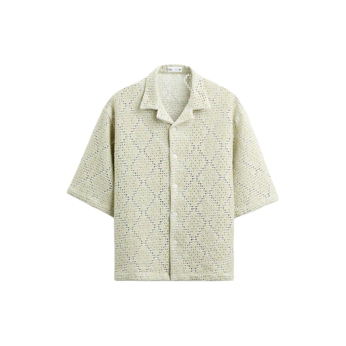 Zara Solid Color Loose Crochet Hollow Texture Short Sleeve Shirt Men shirts Washed-Green 7545785-519 L
Zara Solid Color Loose Crochet Hollow Texture Short Sleeve Shirt Men shirts Washed-Green 7545785-519 L
