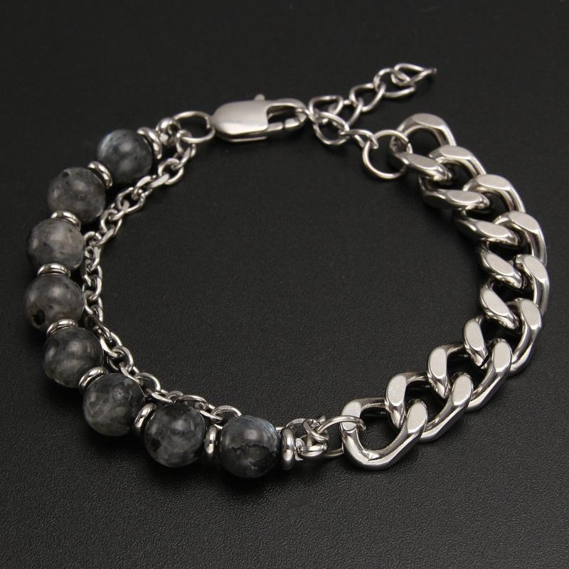 Meier Stainless steel double-sided polished nk chain tiger s eye bracelet - natural stone beaded bangle
Meier Stainless steel double-sided polished nk chain tiger s eye bracelet - natural stone beaded bangle