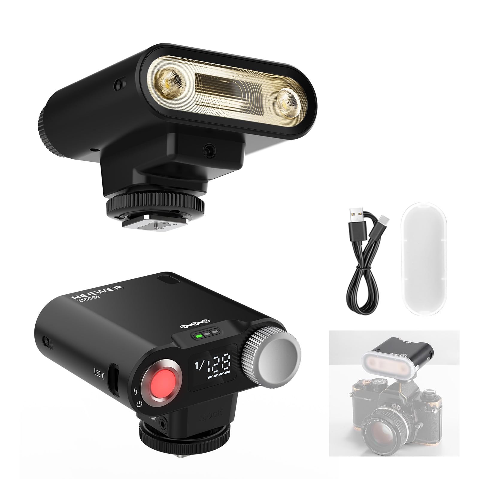 NEEWER Z160 SE Camera Flash Strobe 20Ws GN15 6000±200K Manual Output 1/1-1/128 S1 S2 Mode 3.7V 1200mAh Battery Studio Light Compatible with Fuji
NEEWER Z160 SE Camera Flash Strobe 20Ws GN15 6000±200K Manual Output 1/1-1/128 S1 S2 Mode 3.7V 1200mAh Battery Studio Light Compatible with Fuji