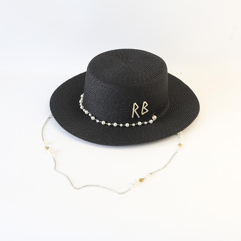New Women Summer Hats Straw Sun Hat Panama Elegant Straw Fedoras Lady Girl Outdoor Vacation with Pearl Chain Sunshade Beach Hat 55-59cm чорний
New Women Summer Hats Straw Sun Hat Panama Elegant Straw Fedoras Lady Girl Outdoor Vacation with Pearl Chain Sunshade Beach Hat 55-59cm чорний