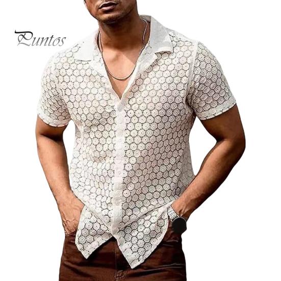 Летняя мужская рубашка Полый прозрачный кружевной цветочный узор с отложным воротником с короткими рукавами Однобортный кардиган средней длины Пляжный топ для отдыха M белый
Летняя мужская рубашка Полый прозрачный кружевной цветочный узор с отложным воротником с короткими рукавами Однобортный кардиган средней длины Пляжный топ для отдыха M белый