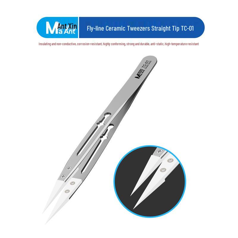 Ant Xin Fly Line Insulated Ultra-Sharp Ceramic Tweezers - Non-Conductive, Corrosion Resistant Mobile Phone Repair Tool
Ant Xin Fly Line Insulated Ultra-Sharp Ceramic Tweezers - Non-Conductive, Corrosion Resistant Mobile Phone Repair Tool