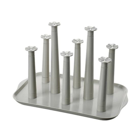 6-Slot Plastic Cup Drying Rack with Drip Tray Space-Saving Countertop Organizer for Mugs Glasses BPA-Free Kitchen Storage Rack сірий
6-Slot Plastic Cup Drying Rack with Drip Tray Space-Saving Countertop Organizer for Mugs Glasses BPA-Free Kitchen Storage Rack сірий