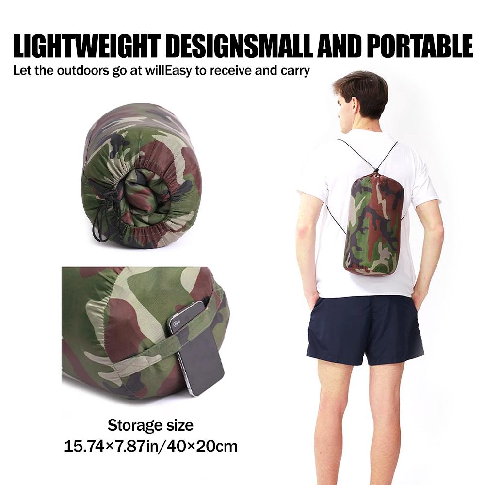 Lightweight Camouflage Cold-Proof Warm Zippered Sleeping Bag Envelope For Home Outdoor Camping Hiking Thermal Insulation Quilt
Lightweight Camouflage Cold-Proof Warm Zippered Sleeping Bag Envelope For Home Outdoor Camping Hiking Thermal Insulation Quilt