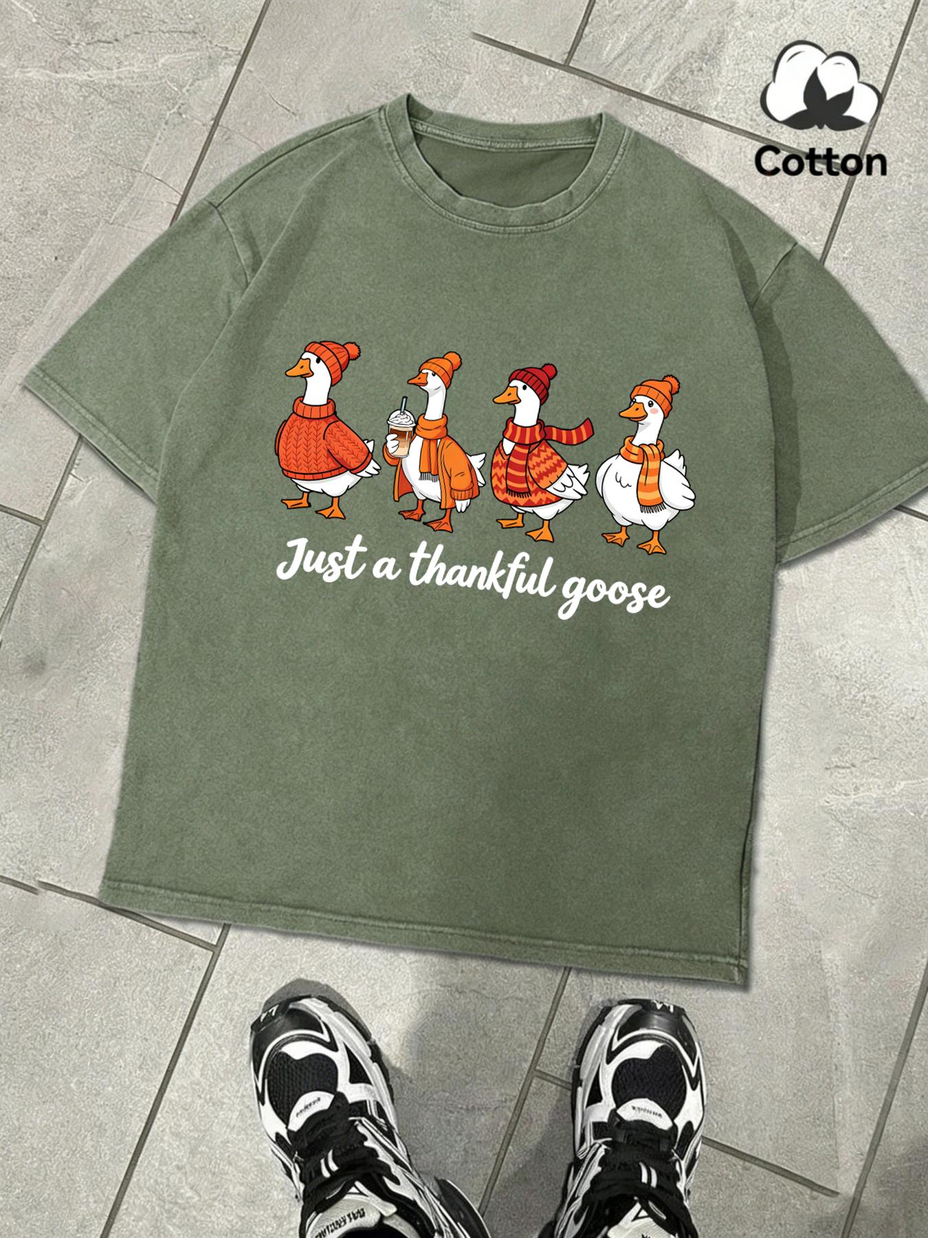 Just A Thankful Goose Washed Mans TShirts Sport Casual T Shirt Summer Basics Fashion Clothing Cotton Loose Unisex Retro Top S
Just A Thankful Goose Washed Mans TShirts Sport Casual T Shirt Summer Basics Fashion Clothing Cotton Loose Unisex Retro Top S