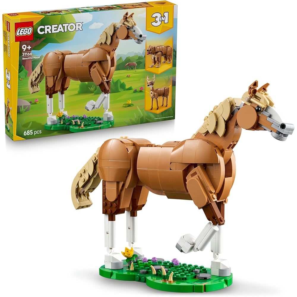 LEGO Creator Beautiful Horse Building Toy for Kids Ages 9-11, Decorative Figure, Gift for Boys and Girls 31166
LEGO Creator Beautiful Horse Building Toy for Kids Ages 9-11, Decorative Figure, Gift for Boys and Girls 31166