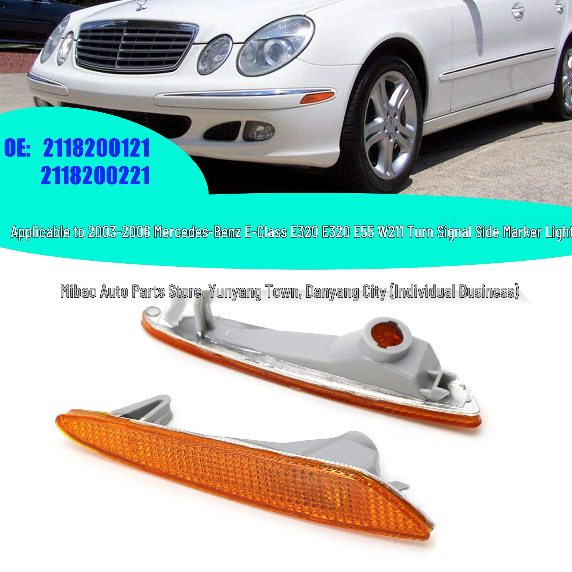 Front Bumper Side Lights for 2003-2006 Mercedes-Benz E320/E55 W211 (2118200121, 2118200221) Left
Front Bumper Side Lights for 2003-2006 Mercedes-Benz E320/E55 W211 (2118200121, 2118200221) Left