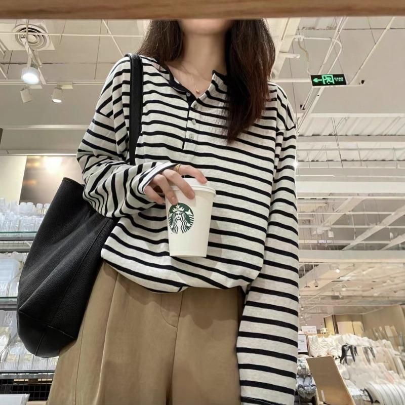 Loose and Lazy Style Striped T-shirt for Women in Early Autumn Chic and High-end Relaxed Long-sleeved Top M темно-синий
Loose and Lazy Style Striped T-shirt for Women in Early Autumn Chic and High-end Relaxed Long-sleeved Top M темно-синий