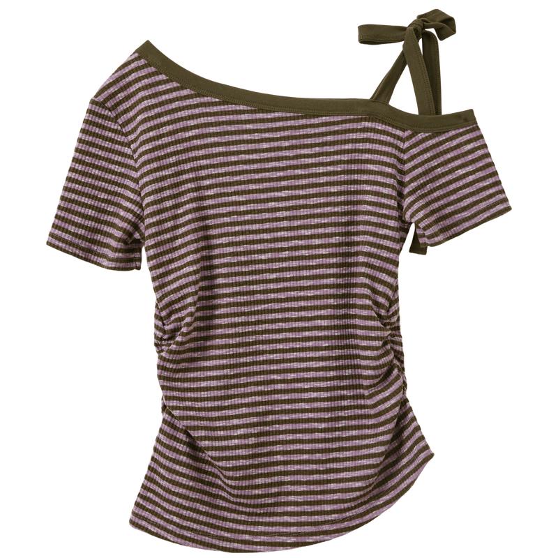 Sancai Retro Off-Shoulder Striped Slim T-Shirt L
Sancai Retro Off-Shoulder Striped Slim T-Shirt L