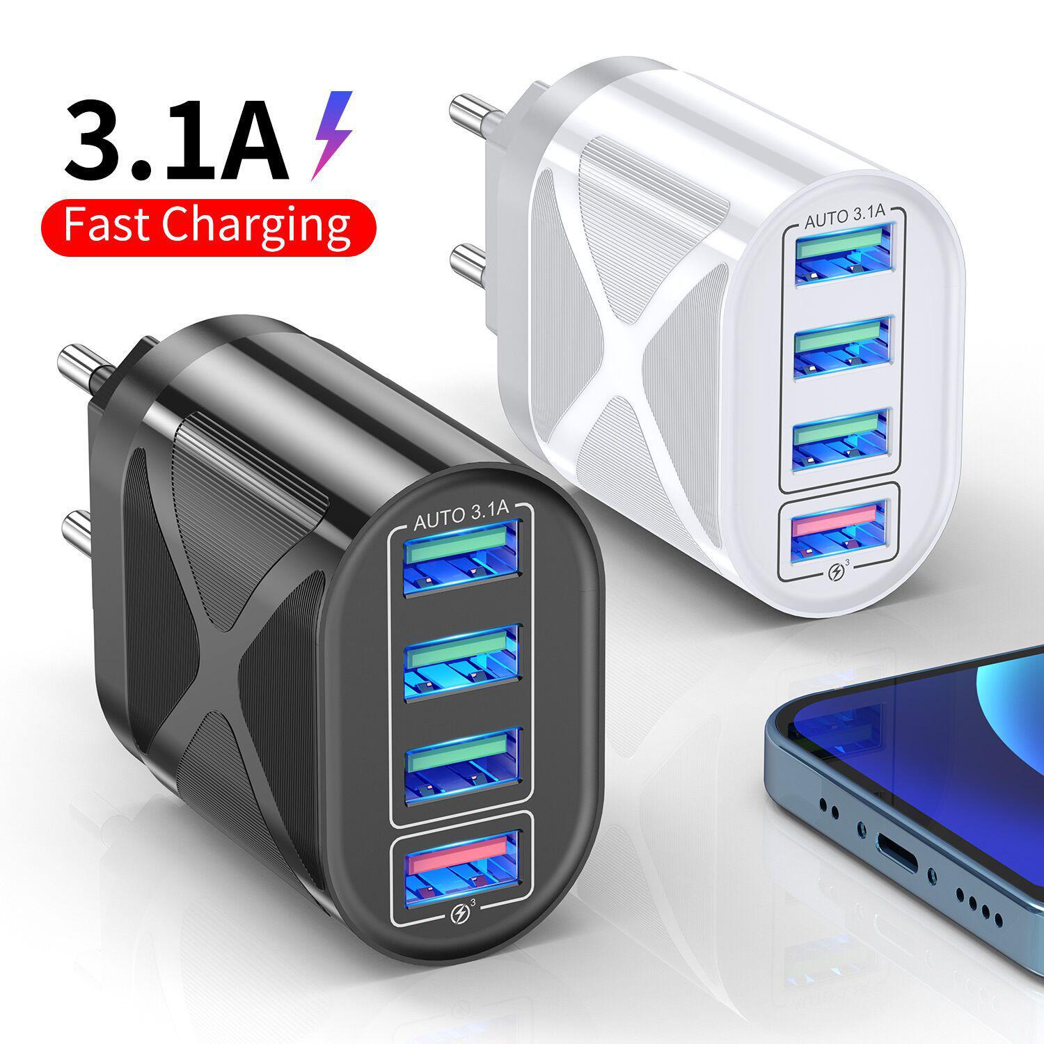 Luminous 4-Port USB Mobile Charger 3.1A with US/EU/UK Plug UK Black
Luminous 4-Port USB Mobile Charger 3.1A with US/EU/UK Plug UK Black
