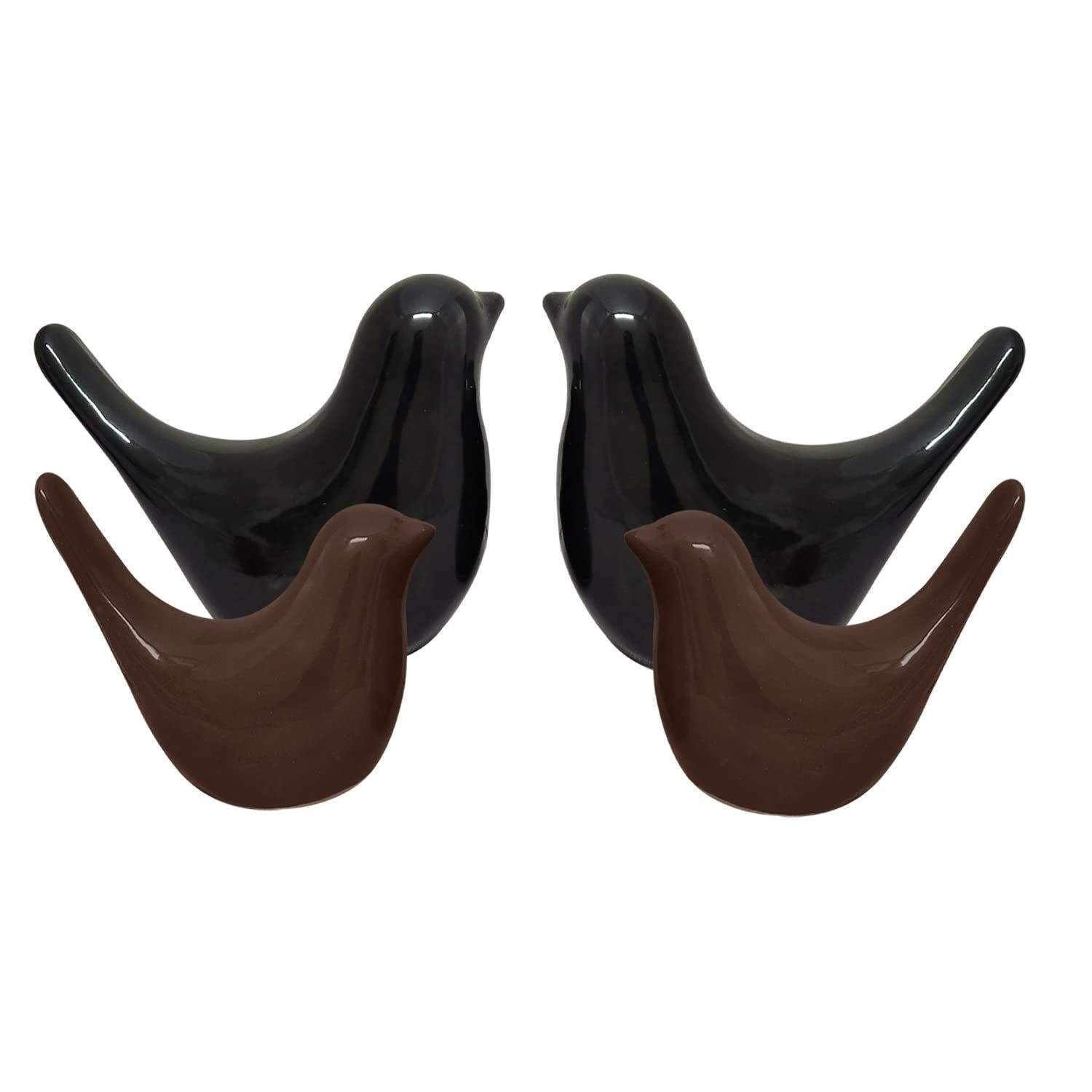 Creative Brown and Black Glossy Ceramic Birds Figurines Home Decorations Accessories Party (Pack of 4, Black & Brown)
Creative Brown and Black Glossy Ceramic Birds Figurines Home Decorations Accessories Party (Pack of 4, Black & Brown)