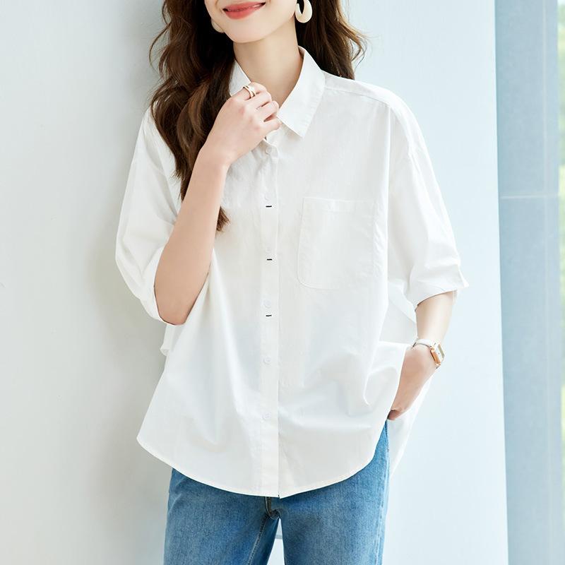 Pure Cotton White Shirt Short-sleeved Women s New Thin Commuting Korean Loose Large-size Chic Top for Women M белый
Pure Cotton White Shirt Short-sleeved Women s New Thin Commuting Korean Loose Large-size Chic Top for Women M белый