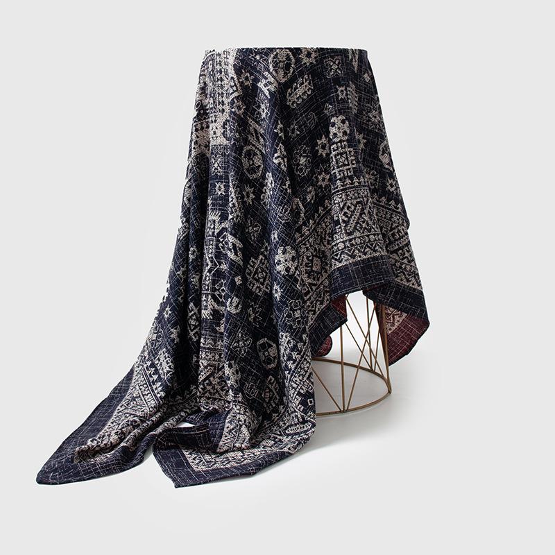 Шарф Роскошный и Высококлассный Шёлково-Шерстяной Квадратный Шарф Ручной Ролл Двусторонний Принт Шёлковая Шаль Подарок Высокого Класса 140*140cm