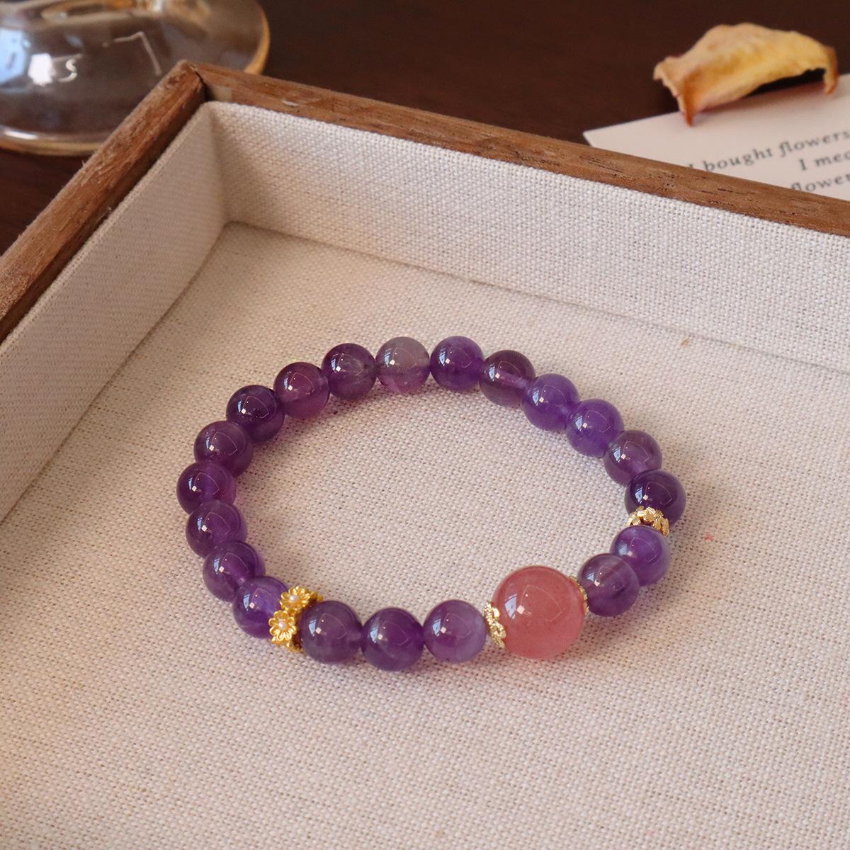 8MM Natural Amethyst Bracelet Citrine Strawberry Crystal Bracelet Bangles Women Fashion Jewelry accessories Gift
8MM Natural Amethyst Bracelet Citrine Strawberry Crystal Bracelet Bangles Women Fashion Jewelry accessories Gift