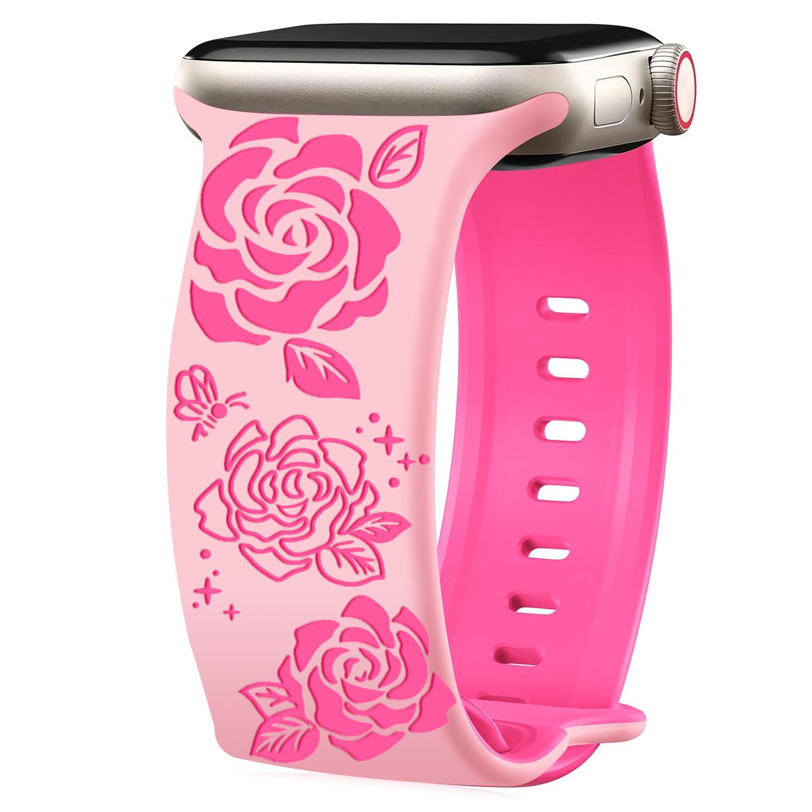 Compatible Two-Tone Rose Laser Engraved Silicone Strap for Apple Watch. 42/44/45/46/49 mm
Compatible Two-Tone Rose Laser Engraved Silicone Strap for Apple Watch. 42/44/45/46/49 mm