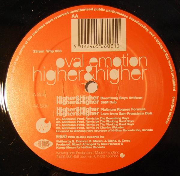 12inch Record OVAL EMOTION - Higher & Higher WHP003 Working Hard Pr 1996 UK Dance & Electronica Used
12inch Record OVAL EMOTION - Higher & Higher WHP003 Working Hard Pr 1996 UK Dance & Electronica Used