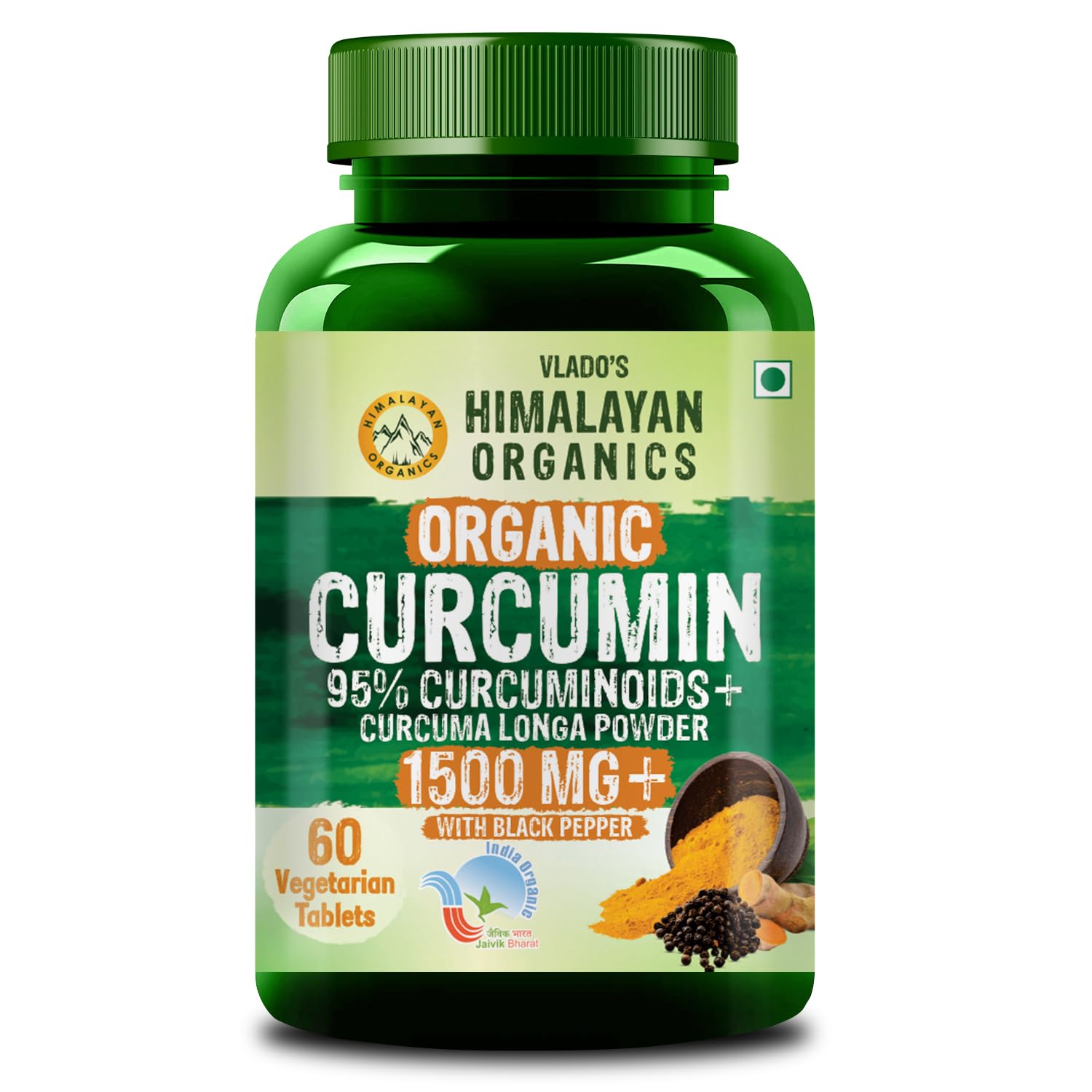 Vlado s Himalayan Organics Organic Curcumin Tablets 1500 Mg+ with Black Pepper 60 Veg Tablets for Adults
Vlado s Himalayan Organics Organic Curcumin Tablets 1500 Mg+ with Black Pepper 60 Veg Tablets for Adults