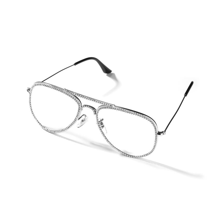 Diamond-encrusted metal frame mirror, avant-garde hipster without degree gold decorative glasses full frame срібний
Diamond-encrusted metal frame mirror, avant-garde hipster without degree gold decorative glasses full frame срібний