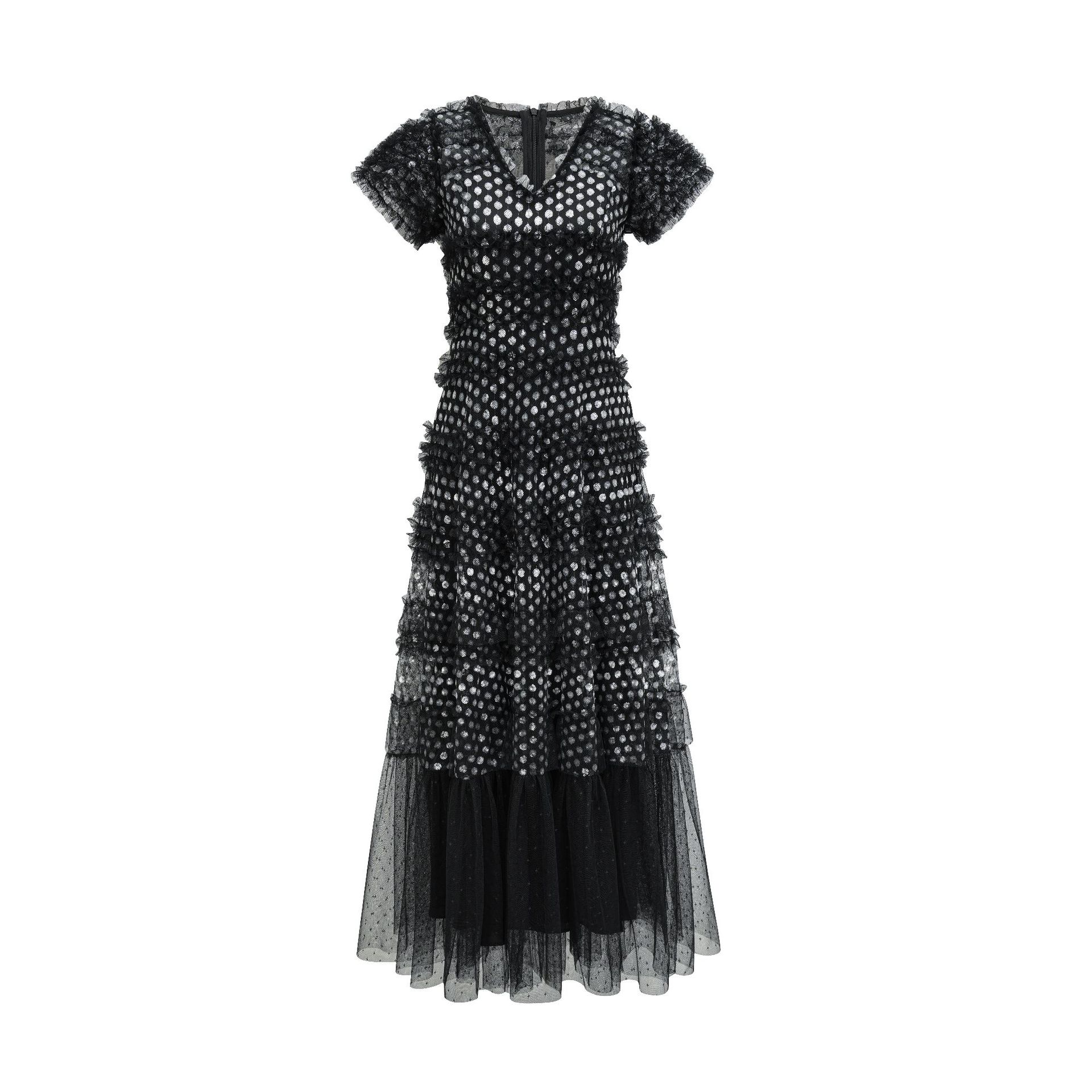 Платье макси с V-образным вырезом и короткими рукавами, юбка А-силуэта с пайетками, универсальная юбка XL чёрный
Платье макси с V-образным вырезом и короткими рукавами, юбка А-силуэта с пайетками, универсальная юбка XL чёрный