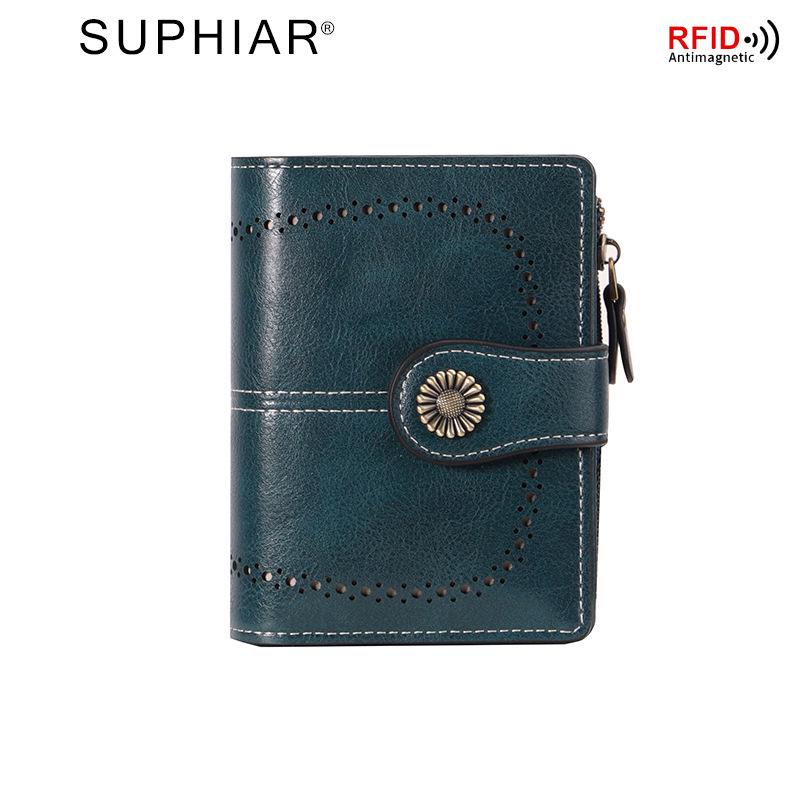European & American Fashion RFID Anti-theft Leather Wallet with Multi-card Slots and Zipper Buckle - Women s Short Style павлин голубой
European & American Fashion RFID Anti-theft Leather Wallet with Multi-card Slots and Zipper Buckle - Women s Short Style павлин голубой