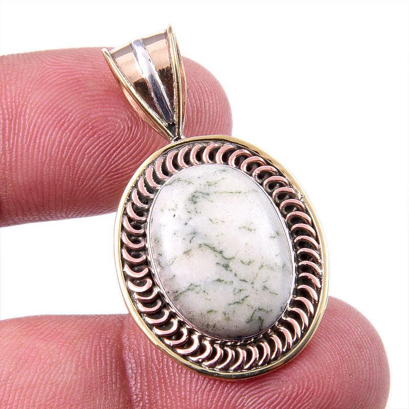 Natural Green Dendrite Opal Gemstone 925 Solid Silver TwoTone Pendant 1.50 j1b92
Natural Green Dendrite Opal Gemstone 925 Solid Silver TwoTone Pendant 1.50 j1b92