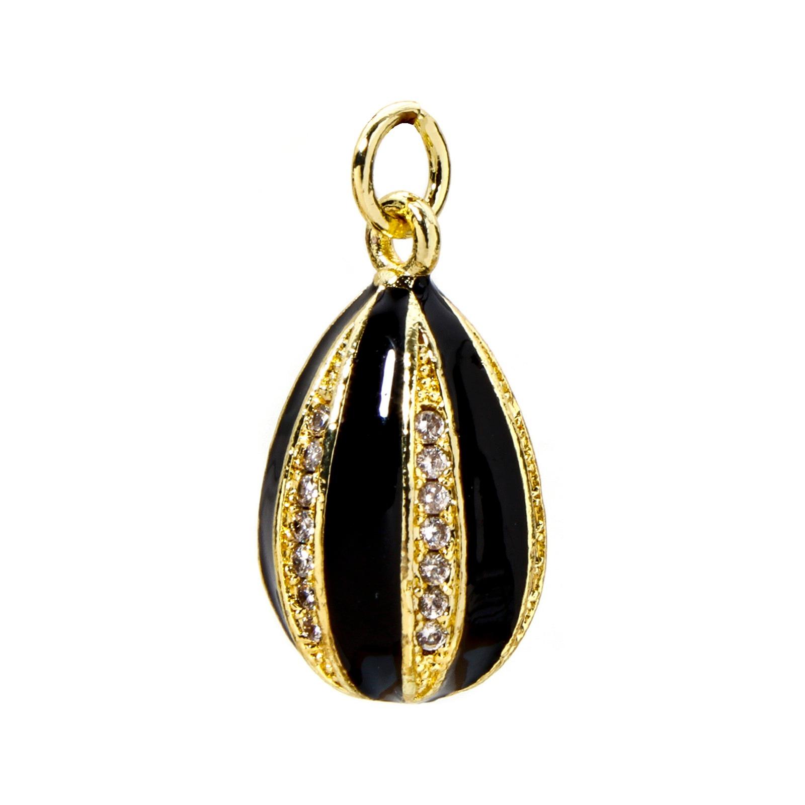 1 Piece Brass Easter Day Charms 18K Gold Plated Egg Stripe Enamel Clear Cubic Zirconia Pendant for DIY Jewelry 22mm x 10mm чёрный
1 Piece Brass Easter Day Charms 18K Gold Plated Egg Stripe Enamel Clear Cubic Zirconia Pendant for DIY Jewelry 22mm x 10mm чёрный