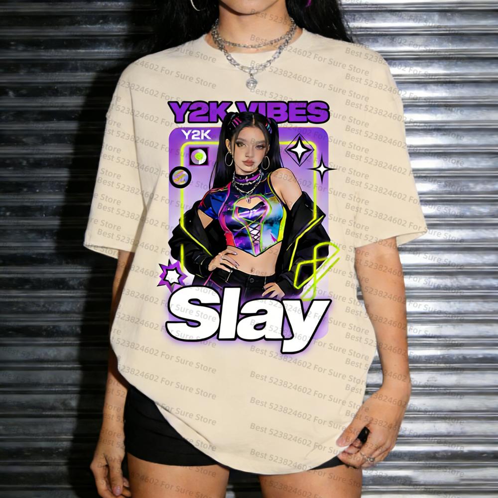 Y2K Vibes Slay Graphic Tees for Women Aesthetic Tshirts Retro Pop Print Soft Cotton Streetwear Fashion for Summer Casual Tops S
Y2K Vibes Slay Graphic Tees for Women Aesthetic Tshirts Retro Pop Print Soft Cotton Streetwear Fashion for Summer Casual Tops S