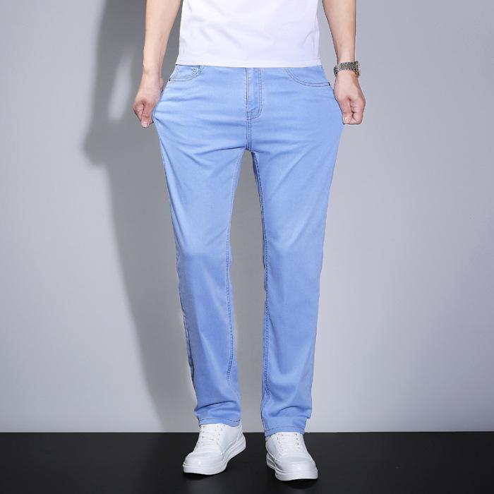 Summer ice silk breathable stretch men s jeans casual lyocell loose straight thin trendy men s pants 40
Summer ice silk breathable stretch men s jeans casual lyocell loose straight thin trendy men s pants 40