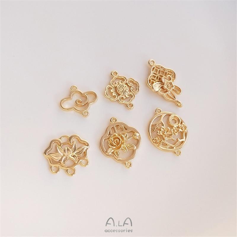 14K Gold Filled Color Preserving Double Bail Connector with Auspicious Ruyi Cloud & Plum Blossom for DIY Bracelets, Earrings, Hairpins, and Pendants.
14K Gold Filled Color Preserving Double Bail Connector with Auspicious Ruyi Cloud & Plum Blossom for DIY Bracelets, Earrings, Hairpins, and Pendants.