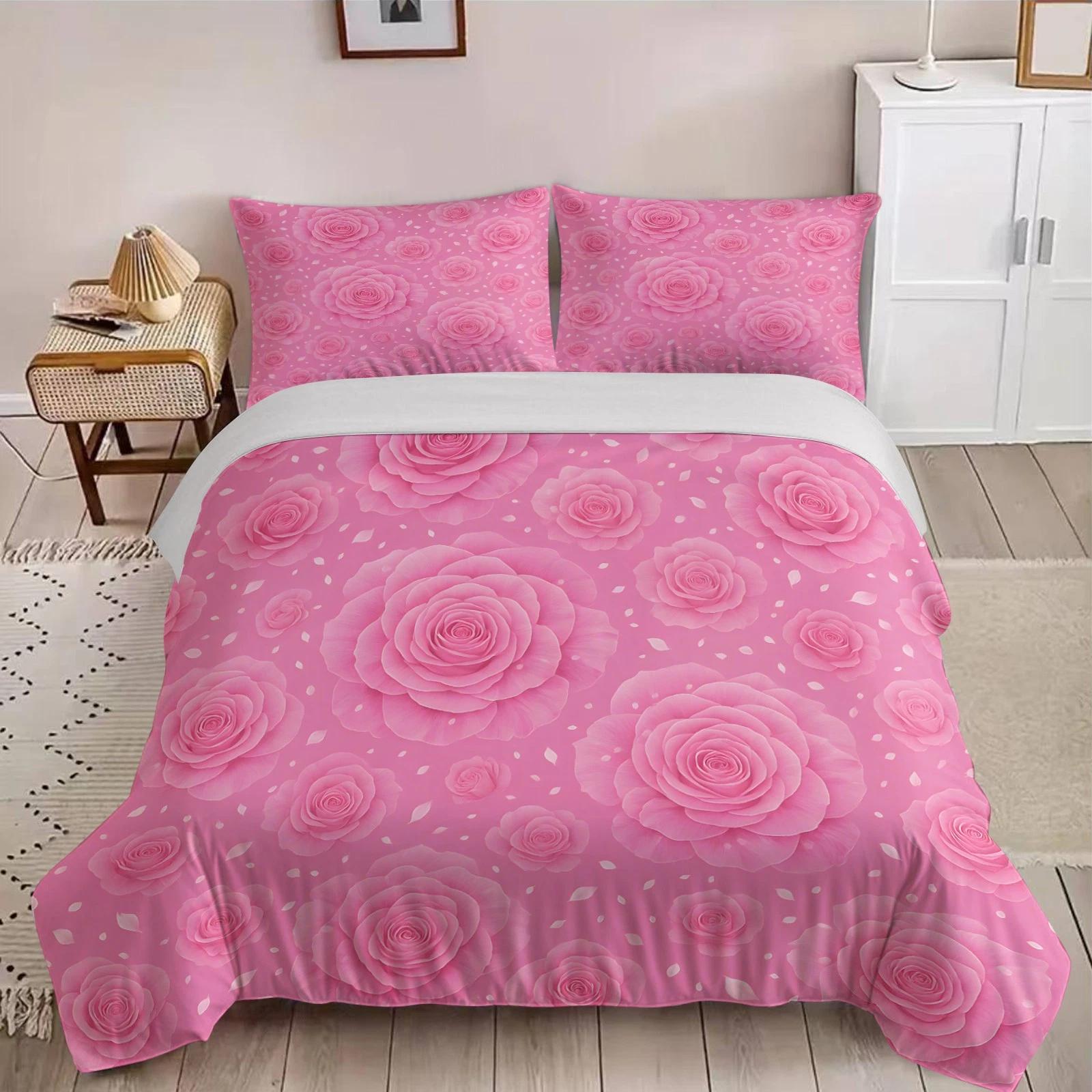 Pink Red Rose Floral Bedding Set Full Size Romantic Sweet Pattern Duvet Cover Pillowcase 2/3pc Queen Double Bedroom Home Decoration Gift Baby 100x135cm
Pink Red Rose Floral Bedding Set Full Size Romantic Sweet Pattern Duvet Cover Pillowcase 2/3pc Queen Double Bedroom Home Decoration Gift Baby 100x135cm