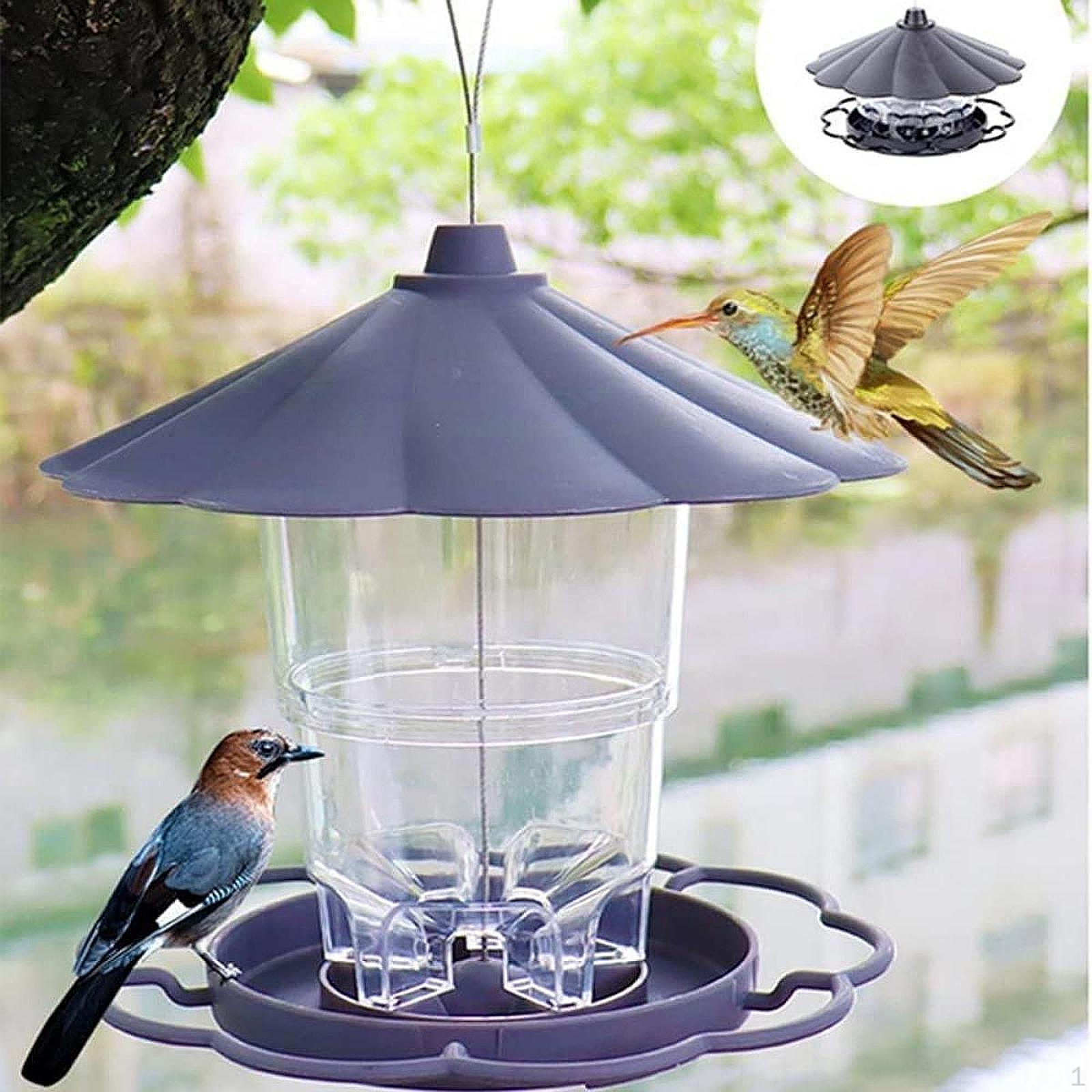 Bird Feeder Feeding Station for Outside Food Dispenser Hummingbirds Terrace сірий колір
Bird Feeder Feeding Station for Outside Food Dispenser Hummingbirds Terrace сірий колір