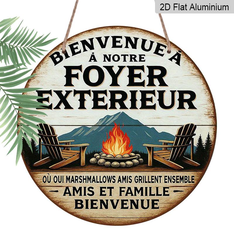 2D Flat, 1pc Round French Aluminum Sign, a Vintage Decorative Plaque with the Text Welcome to Our Outdoor Fire Pit, Suitable for Decorating 7.87x7.87in
2D Flat, 1pc Round French Aluminum Sign, a Vintage Decorative Plaque with the Text Welcome to Our Outdoor Fire Pit, Suitable for Decorating 7.87x7.87in