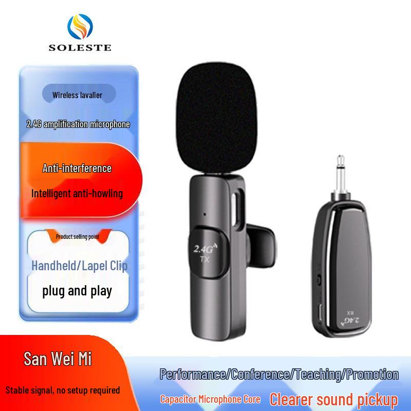 2.4G Wireless Lapel Microphone with Bee Speaker for Live Broadcasts, Outdoor Events, Teaching, and Meetings 500mAh-800mAh included
2.4G Wireless Lapel Microphone with Bee Speaker for Live Broadcasts, Outdoor Events, Teaching, and Meetings 500mAh-800mAh included