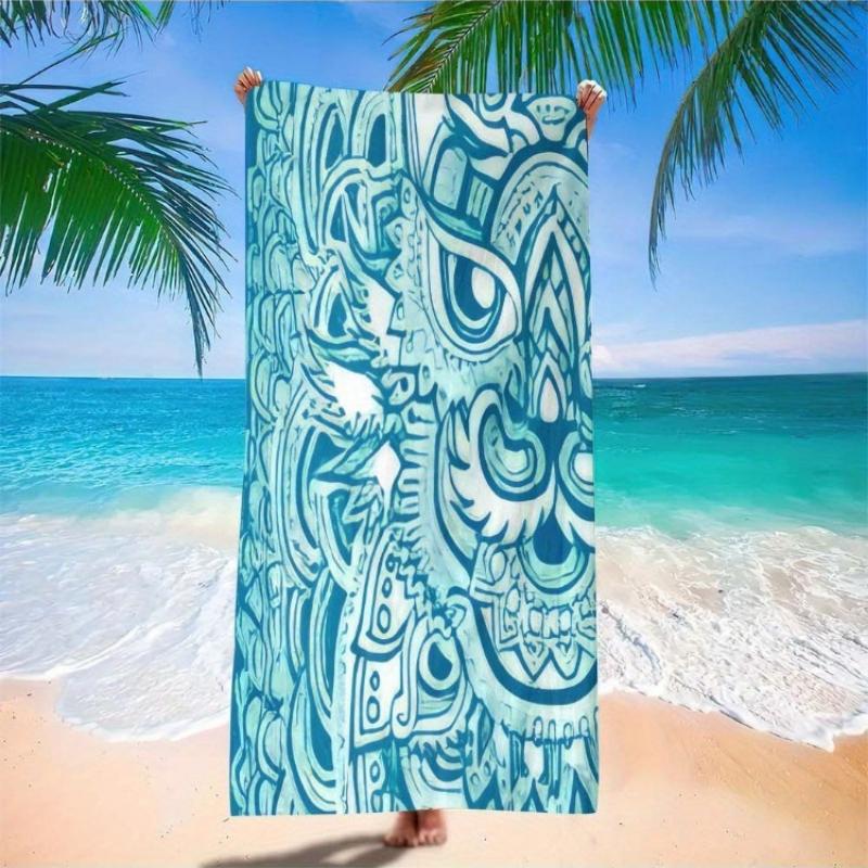 1pc Lightweight Large Beach Towel & Scarf - Quick-Dry, Sand-Free, Turquoise Blue Tribal-like Pattern Microfiber for Pool,Travel W40*H60(CM)
1pc Lightweight Large Beach Towel & Scarf - Quick-Dry, Sand-Free, Turquoise Blue Tribal-like Pattern Microfiber for Pool,Travel W40*H60(CM)
