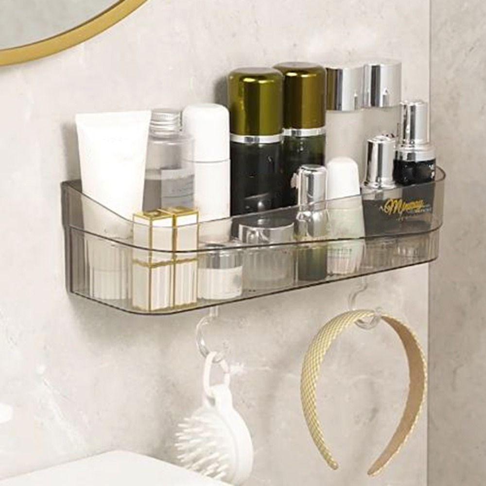 Plastic Cosmetic Storage Box No Drill Toilet Shampoo Holder Practical Bathroom Shelf for Home серый 
Plastic Cosmetic Storage Box No Drill Toilet Shampoo Holder Practical Bathroom Shelf for Home серый