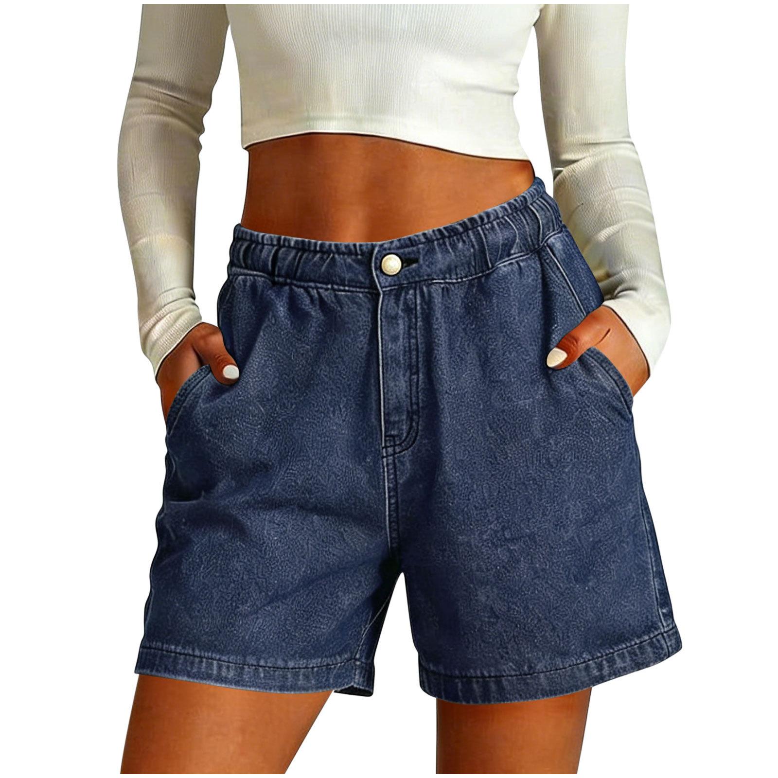 High Waist Denim Shorts for Women Casual Loose Fit Elastic Waistband with Pockets Button Closure Summer Style XXL
High Waist Denim Shorts for Women Casual Loose Fit Elastic Waistband with Pockets Button Closure Summer Style XXL
