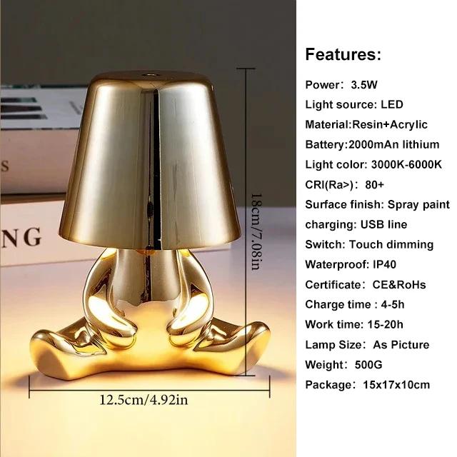 Little Golden Man Table Lamp Living Room Bedside Children s Room Art Decor Night Light Creative Coffee Shop Bar Desk Lamps 0-5W
Little Golden Man Table Lamp Living Room Bedside Children s Room Art Decor Night Light Creative Coffee Shop Bar Desk Lamps 0-5W