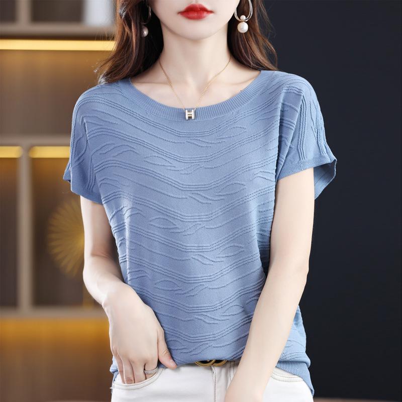 Women s Short Sleeve Ice Silk Crew Neck Bamboo Wave T-Shirt - Versatile, Loose Fit, Ideal for Spring/Summer Commute Medium
Women s Short Sleeve Ice Silk Crew Neck Bamboo Wave T-Shirt - Versatile, Loose Fit, Ideal for Spring/Summer Commute Medium