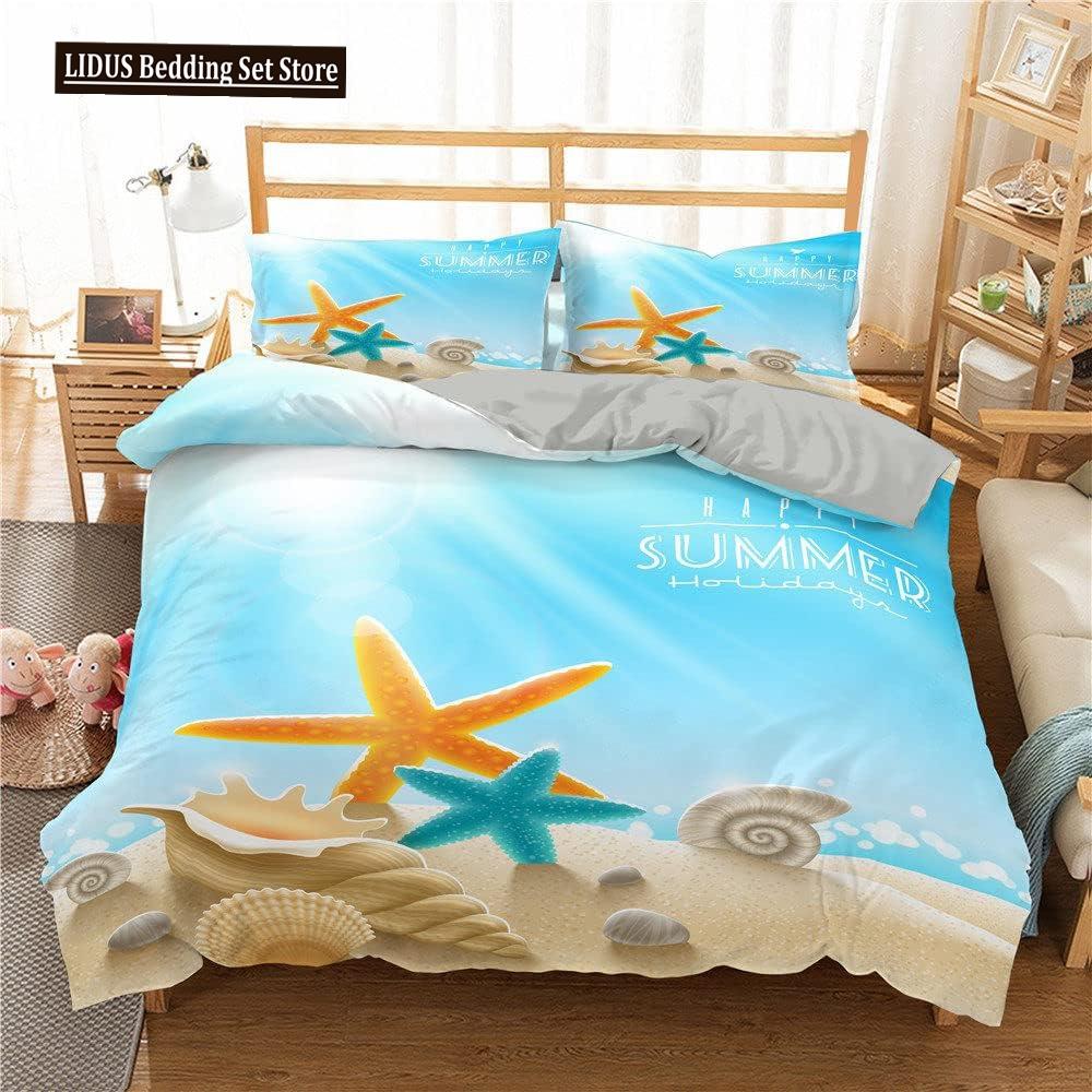 Summer Holiday Theme Duvet Cover Set King Queen Size Beach Shell Starfish Comforter Cover For Kid Boy Girl Polyester Bedding Set EU single(135x200cm)
Summer Holiday Theme Duvet Cover Set King Queen Size Beach Shell Starfish Comforter Cover For Kid Boy Girl Polyester Bedding Set EU single(135x200cm)