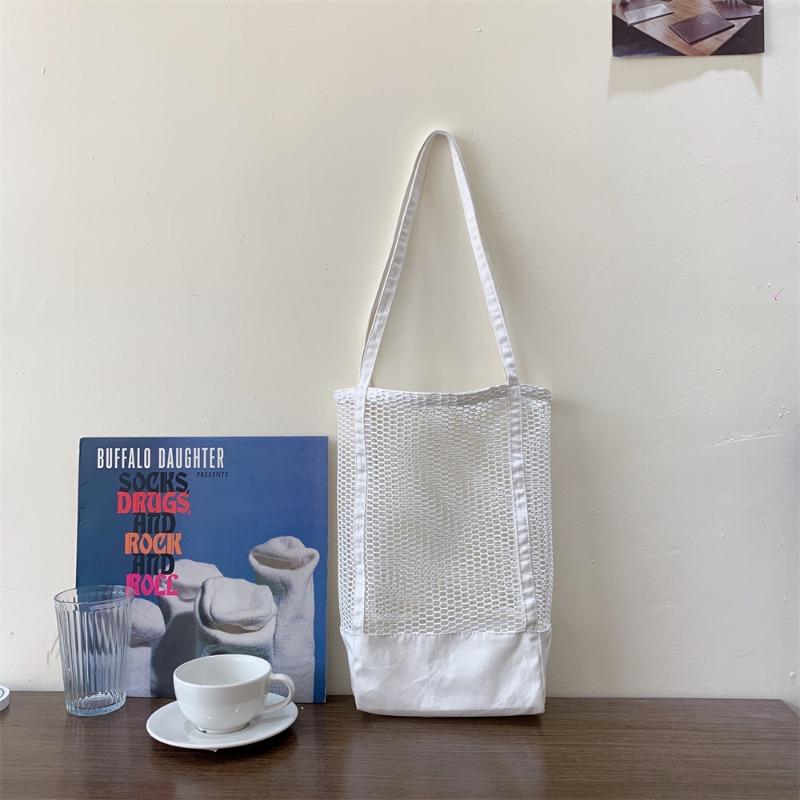 1 холщовая сумка холщовая сетчатая ажурная сумка портативная сумка для покупок сетчатая пляжная сумка женская белый